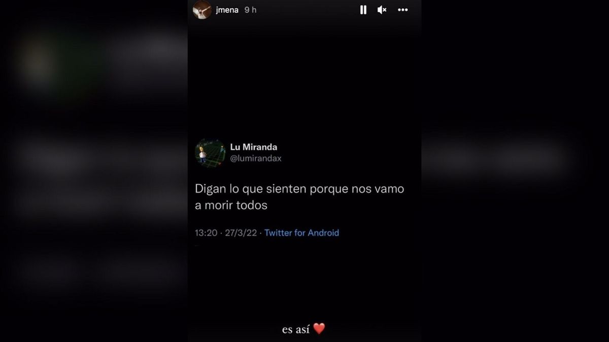 El posteo de Jimena Bar&oacute;n, en tren de blanquear su relaci&oacute;n sentimental con Mat&iacute;as Palleiro.&nbsp;