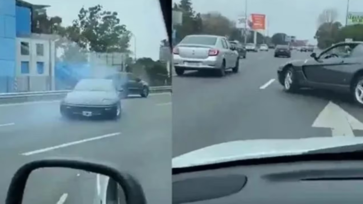 Quién es el dueño de la Ferrari que hizo una maniobra peligrosa en la Avenida Lugones. (Foto: captura)