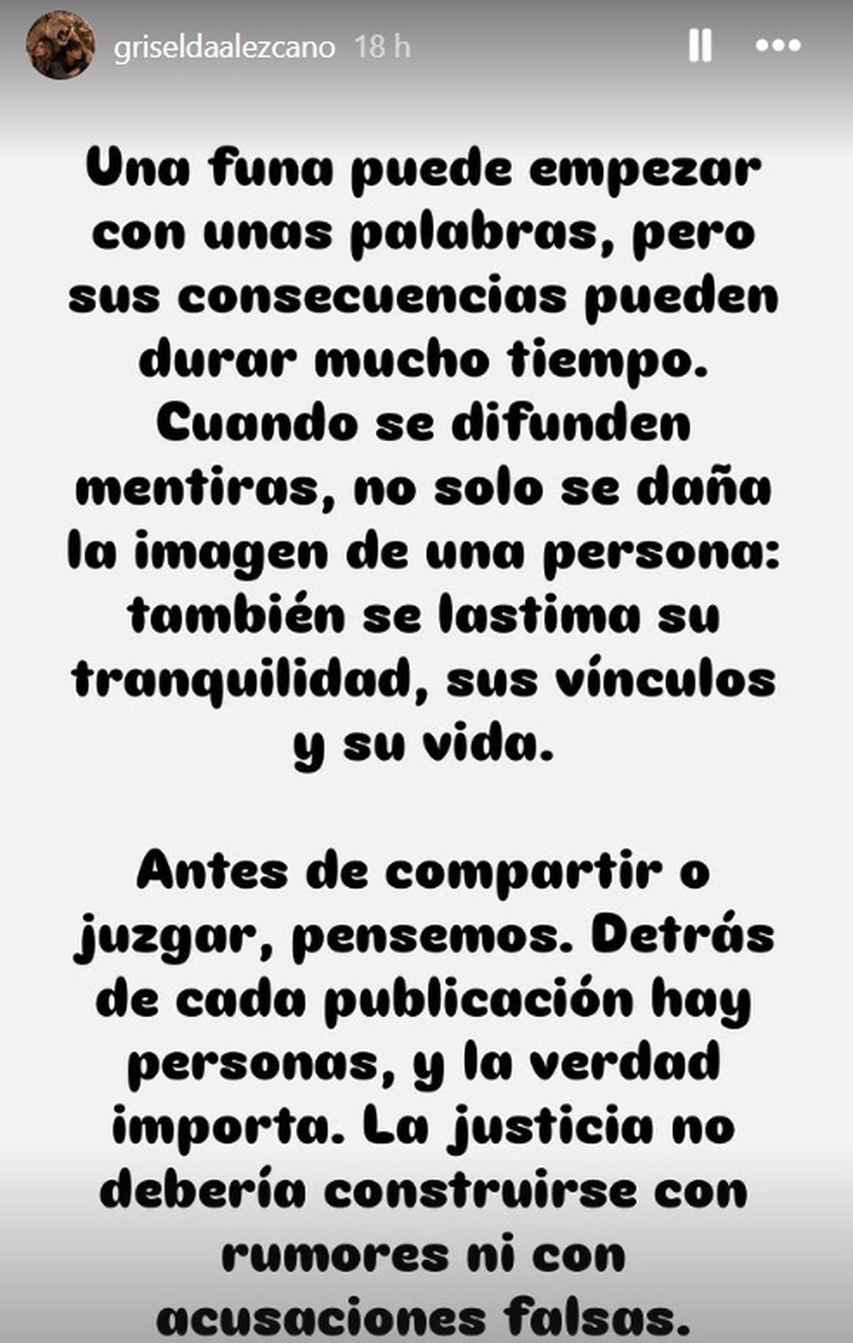 El mensaje de Griselda Lezcano contra las críticas en redes