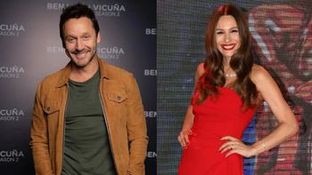 pampita y benjamin vicuna protagonizaron un emotivo encuentro en la alfombra roja de los martin fierro 2023