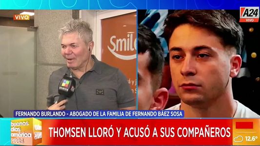 La dura frase de Burlando contra el llanto de Máximo Thomsen por Fernando Báez Sosa