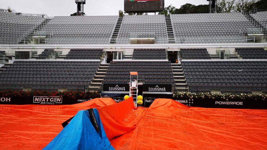 Masters 1000 de Roma: Del Potro y Schwartzman jugarán mañana porque la lluvia obligó a suspender la jornada completa