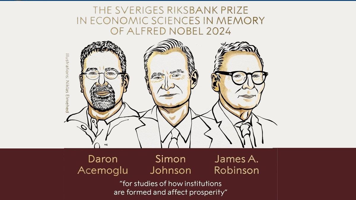 Tres ecoomistas que trabajan en los Estados Unidos recibieron el Nobel de Economía 2024 (Foto: captura de TV).