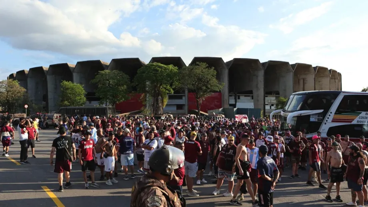 Los hinchas de Lanús en Brasil.&nbsp;
