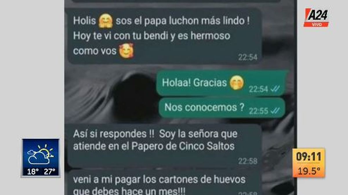 Río Negro: el mensaje que sedujo a un hombre para lograr cobrarle una deuda. (Captura de Tv)