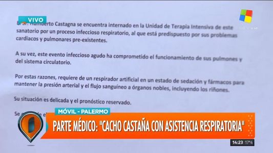 Parte médico: Cacho Castaña está con asistencia respiratoria y su situación es delicada