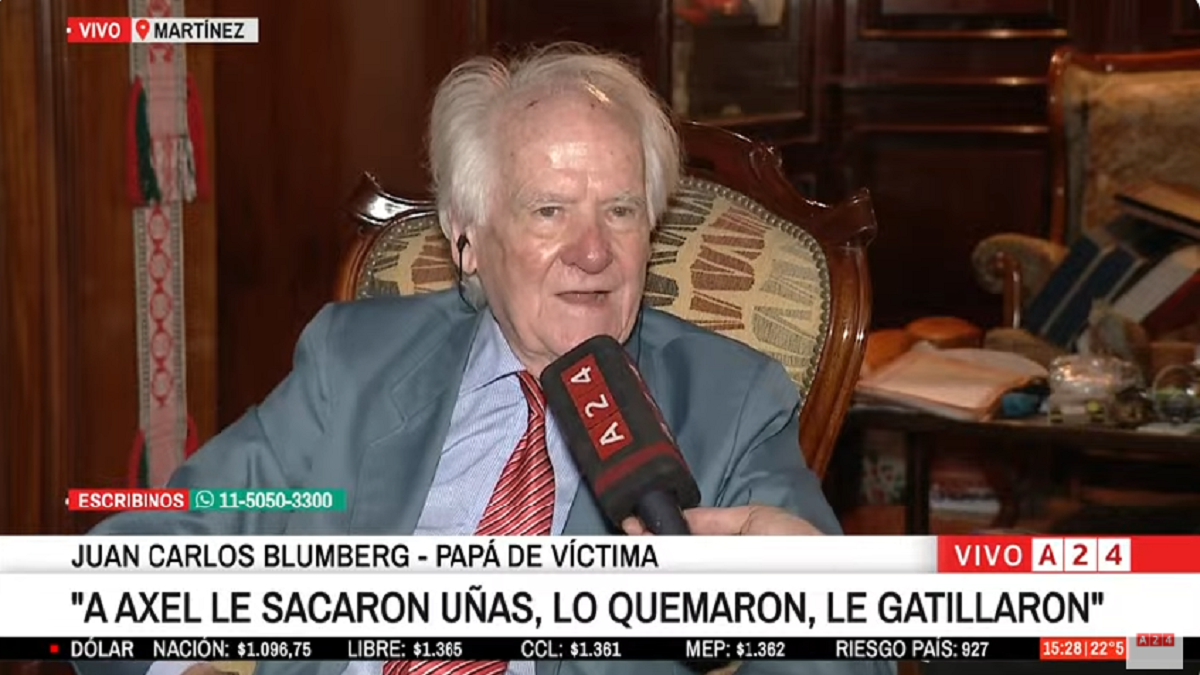 El duro relato a A24 de Carlos Blumberg tras conocer que liberaron a uno de los asesinos de Axel