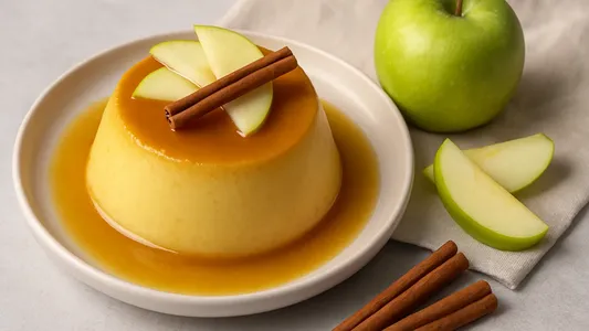 Flan sin horno con manzana y canela: la versión cremosa y liviana del postre clásico