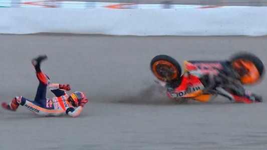 Así fue la espectacular caída de Marc Marquéz en la última carrera del Moto GP