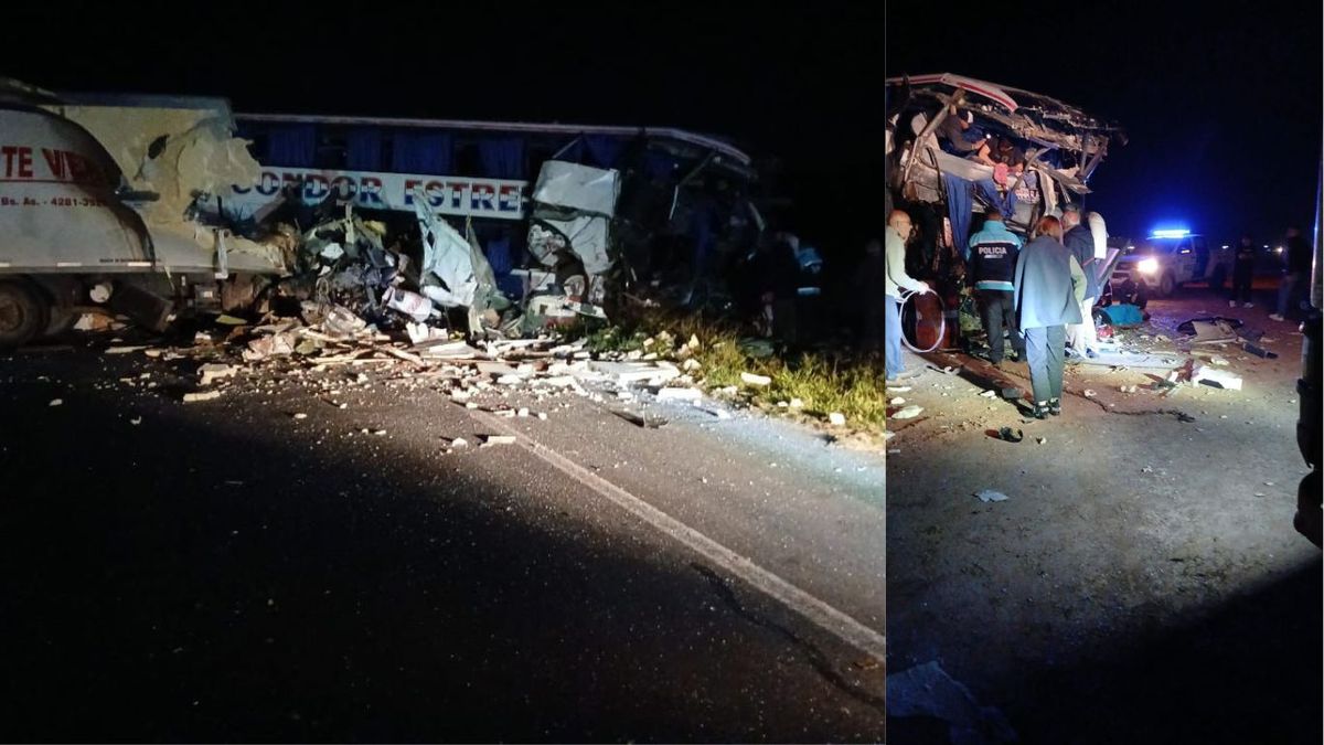 Brutal choque entre un camión y un micro en la Ruta 3: hay 4 muertos y varios heridos. (Foto: X)