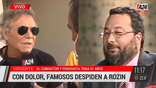 Beto Casella, el primero en llegar al velatorio de Gerardo Rozín