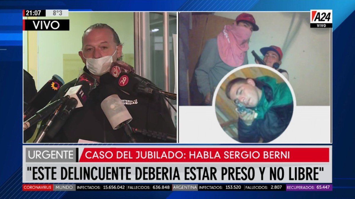 Sergio Berni, sobre el caso del jubilado: Esta es la justicia que tenemos, liberaron a un delincuente