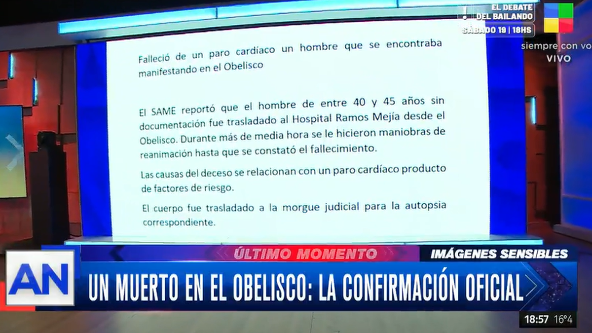 Muerte En El Obelisco El Parte Oficial Habla De Un Paro Cardíaco Por Causas Preexistentes 0544