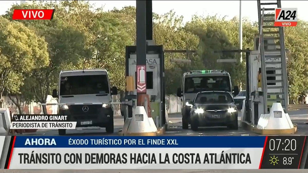 Este sábado se espera tránsito intenso hacia Mar del Plata. Foto: captura de Tv.&nbsp;