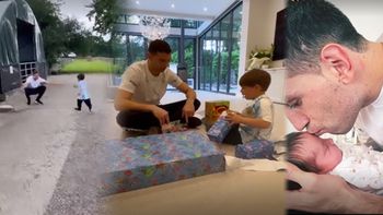 Video para llorar: Dibu Martínez llegó a Inglaterra, abrazó a su familia y conoció a su hija