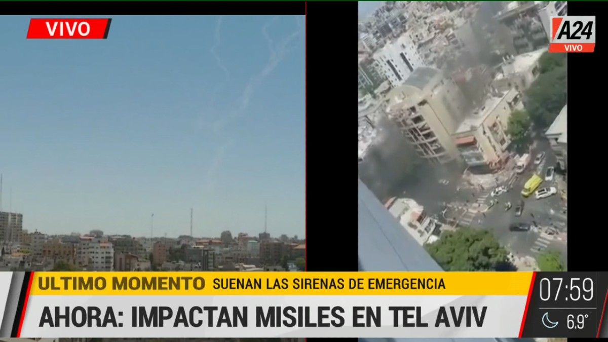 Sigue el conflicto: impactan misiles en distintos puntos de Tel Aviv