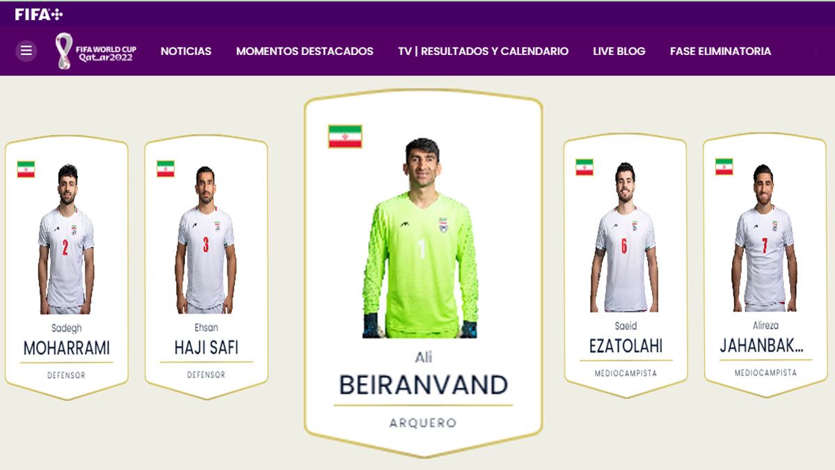 Ali Beiranvand, arquero titular de la selección iraní en Qatar 2022, pidió por detener la ejecución de Azadni (Foto: Fichas de FIFA)