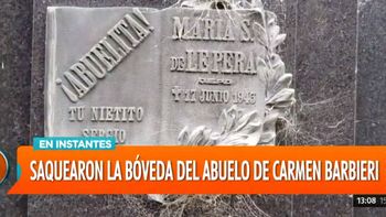 Profanaron los restos del abuelo de Carmen Barbieri
