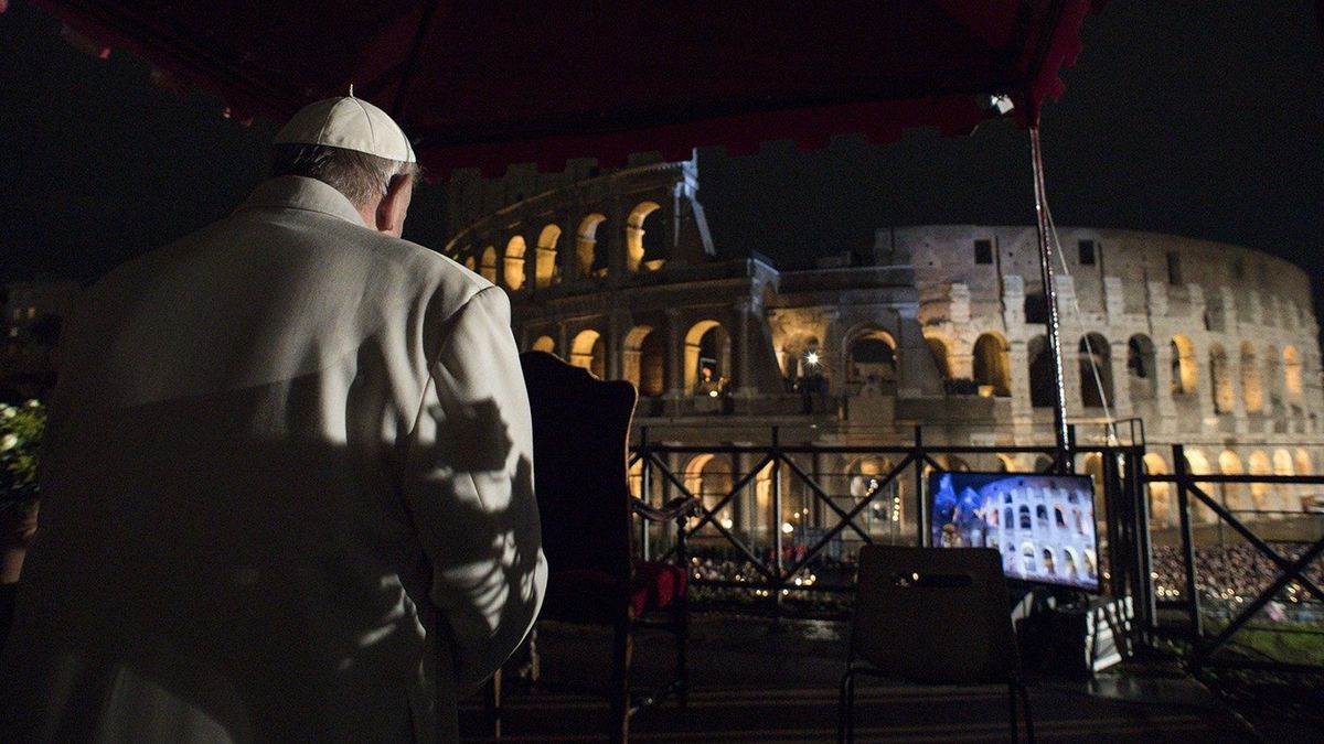 El via Crucis en Roma, con el papa Francisco. (Foto: Gentileza Vatican News)