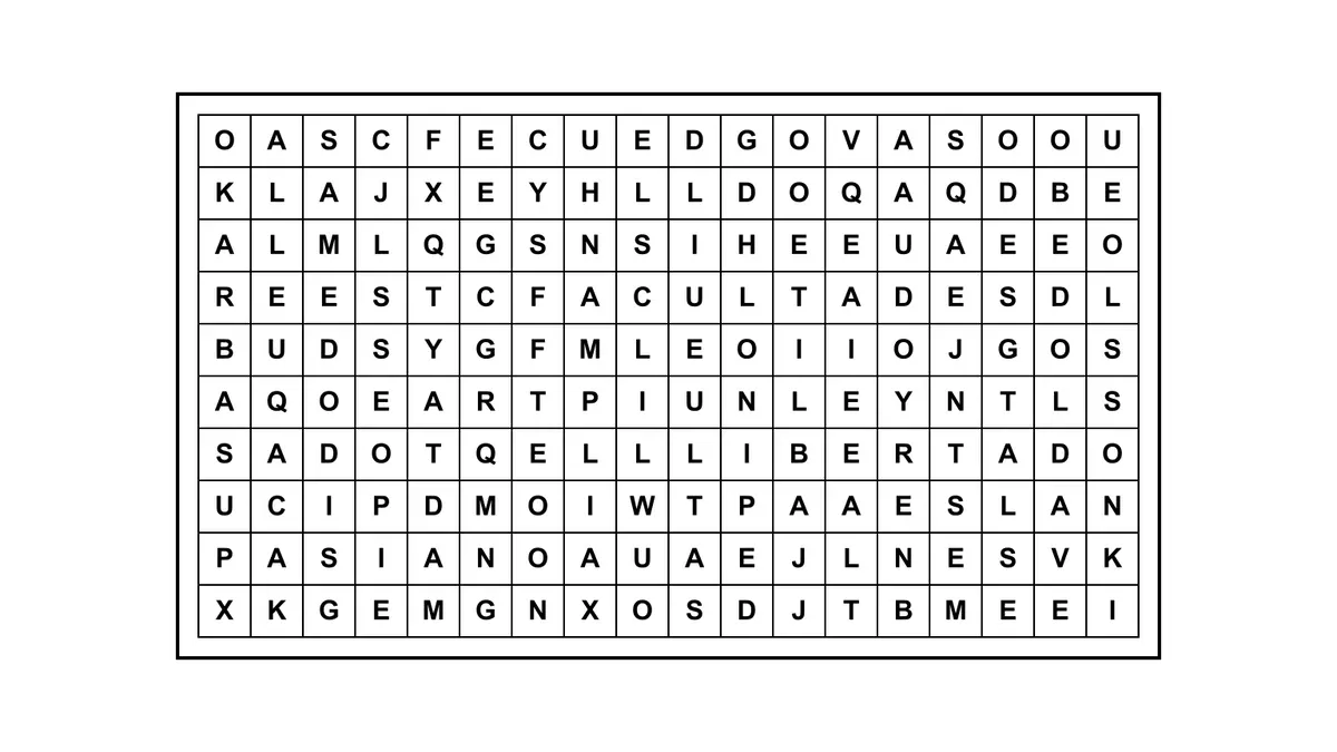 Encontrá la frase escondida en una sopa de letras con una cita célebre oculta