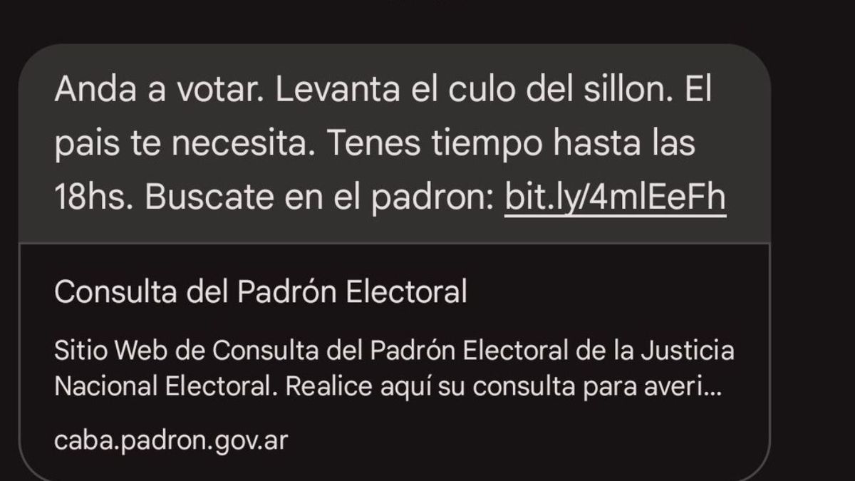 Andá a votar: el sorpresivo mensaje que recibieron los votantes en la elecciones de CABA 2025.