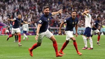 De cabeza, Olivier Giroud metió a Francia en la semis del Mundial Qatar 2022 (Foto: FIFA). De cabeza, Olivier Giroud metió a Francia en la semis del Mundial Qatar 2022 (Foto: FIFA).