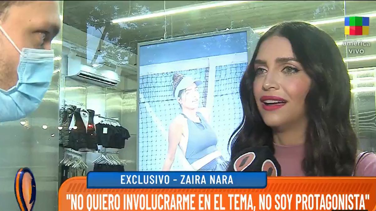 Zaira Nara presentó su línea de ropa deportiva pero tuvo que hablar de su marido
