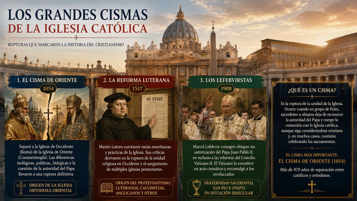 Cisma en la Iglesia. Las  divisiones más importantes en 2.000 años de historia. (Foto: A24.com)