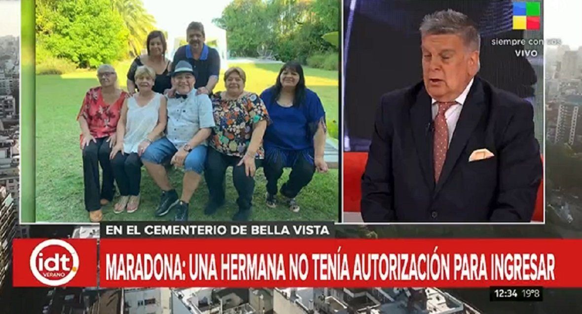 Una de las hermanas de Diego Maradona no estaba autorizada a ingresar al cementerio de Bella Vista