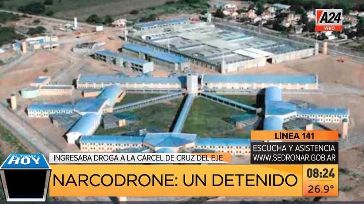 Cayó la banda del narcodrone que hacía delivery a un penal. (Captura de Tv)