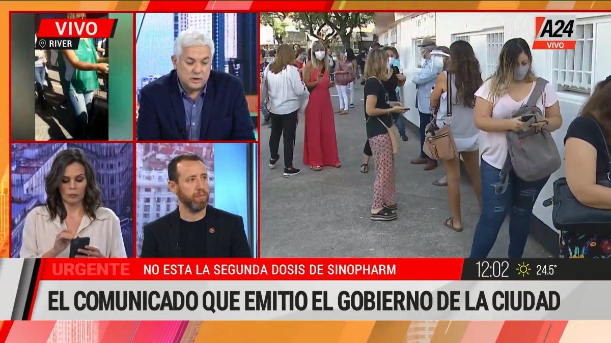 El Gobierno de la Ciudad explicó la faltante de vacunas en River. (Captura de Tv)