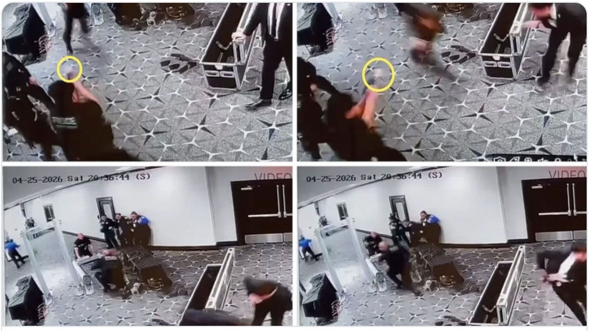 La secuencia del Washington Post sobre el momento en que el atacante sorprende a la seguridad que debía proteger al presidente Donald Trump en la cena con periodistas. (Foto: WP)