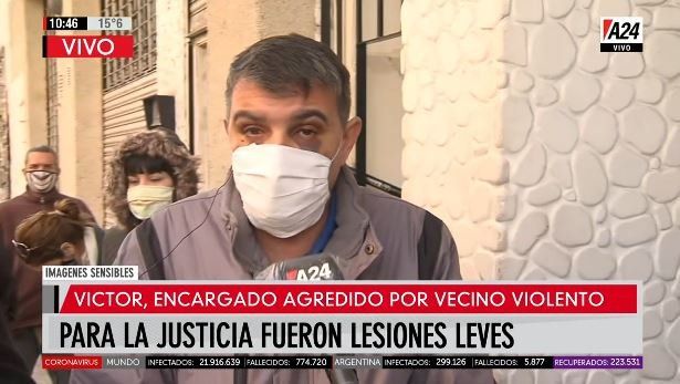 El encargado de un edificio fue brutalmente agredido por un vecino