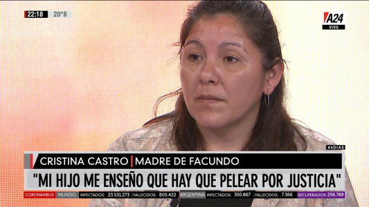 Él me enseñó a pelear por justicia y verdad, y voy a seguir hasta obtener lo que se merece, dijo la mamá de Facundo Castro