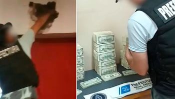 Imágenes del operativo donde estaba el dinero. (Foto: Prefectura Naval Argentina) Imágenes del operativo donde estaba el dinero. (Foto: Prefectura Naval Argentina)