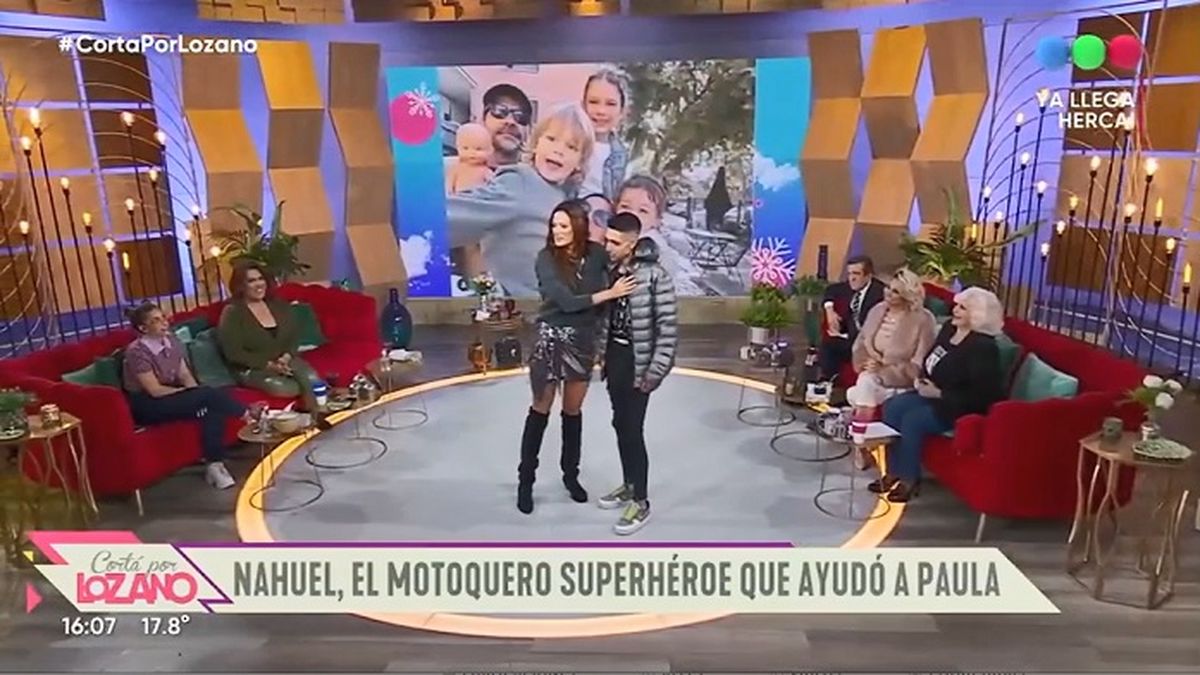 Paula Chaves recibi&oacute; a Nahuel, el joven motoquero que la socorri&oacute; d&iacute;as pasados en medio de la Panamericana cuando su hija Filipa comenz&oacute; a convulsionar en plena autopista.&nbsp;