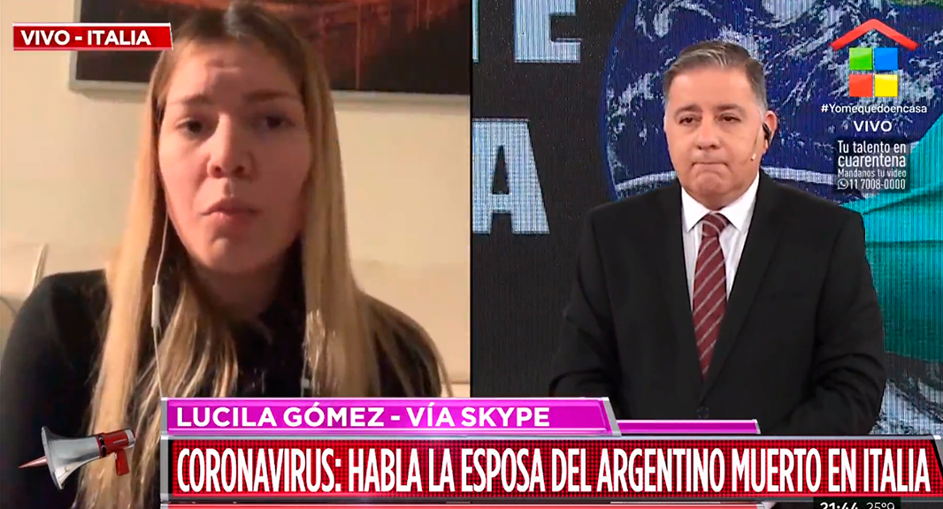 Habló Lucila Gómez, la viuda del argentino que murió por coronavirus a los 53