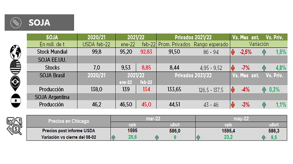 Las estimaciones del USDA para la soja. Se oficializó el recorte de producción