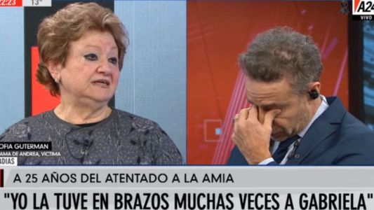 Luis Majul se quebró al aire al escuchar el relato de una madre que perdió a su hija en la AMIA