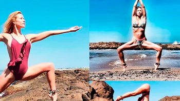 En búsqueda de la paz: Nicole Neumann y sus posturas de yoga en traje de baño