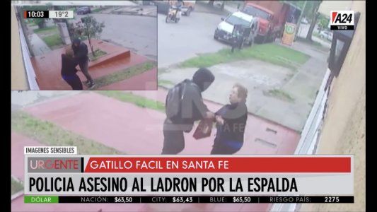 Video: el momento en el que un policía de civil mata a un ladrón por la espalda en Santa Fe