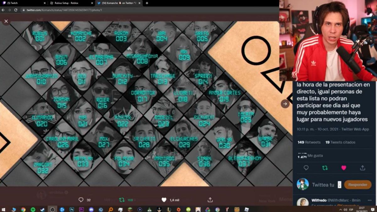 Rubius organizará Los juegos del Calamar para streamers vía Roblox.