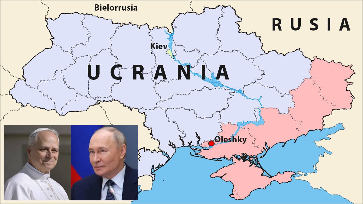 Oleshky, la ciudad por la que el Papa le pide a Putin, de manera personal y por tel&eacute;fono, que acepte una tregua para la ayuda humanitaria en Ucrania. (Foto: A24.com)