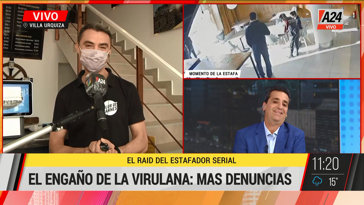Villa Urquiza: nuevas víctimas del estafador de la virulana. (Captura de Tv)
