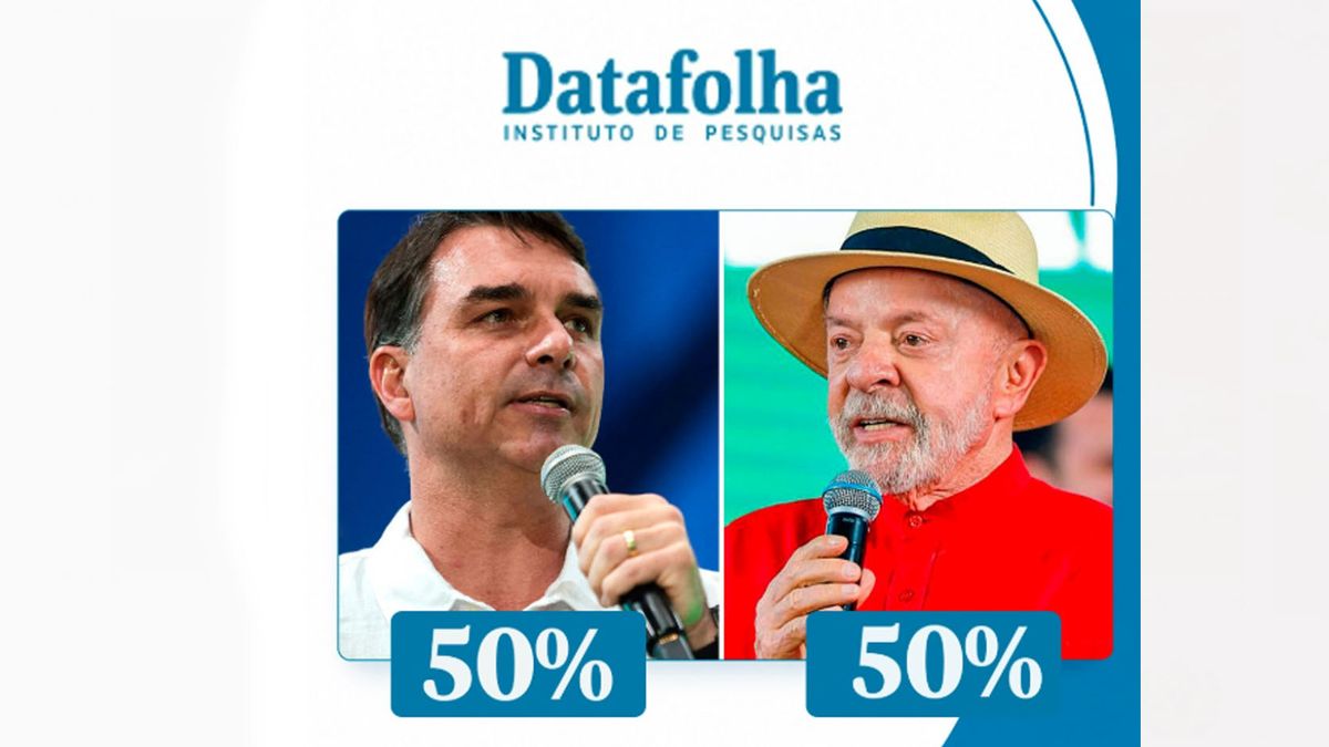 La última encuesta marca una exacta paridad entre el presidente Lula da Silva y Flávio Bolsonaro para el balotaje en Brasil. (Foto: A24.com)