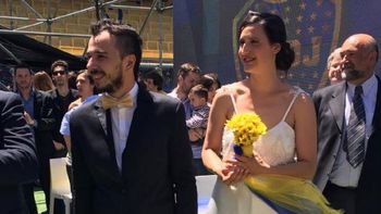 Casamiento azul y oro: dieron el sí en La Bombonera