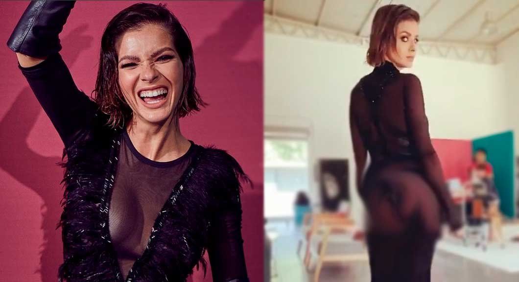 El sensual video de la China Suárez desfilando transparencias de espalda