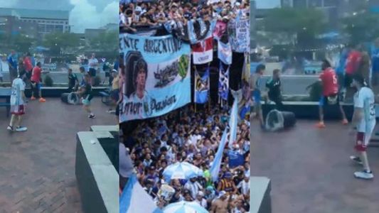 Video: hinchas de San Lorenzo y Huracán se pelearon en el banderazo argentino en Atlanta