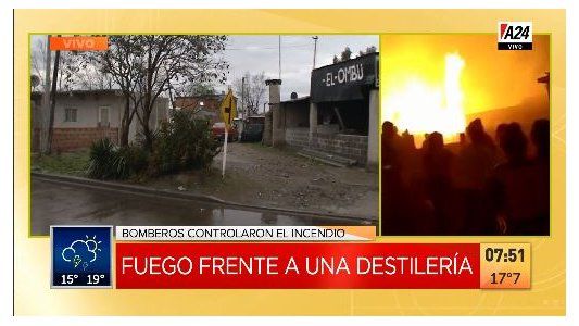 Avellaneda: así fue el incendio frente a una destilería en Villa Inflamable
