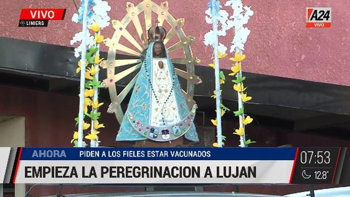 Así comenzó la peregrinación presencial a Luján. (Captura de Tv)